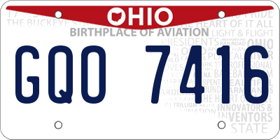 OH license plate GQO7416