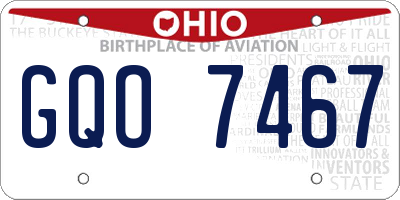 OH license plate GQO7467