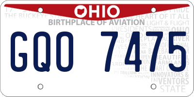 OH license plate GQO7475