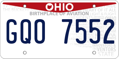 OH license plate GQO7552