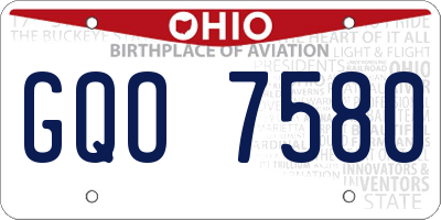 OH license plate GQO7580