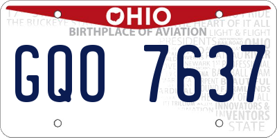 OH license plate GQO7637