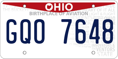 OH license plate GQO7648