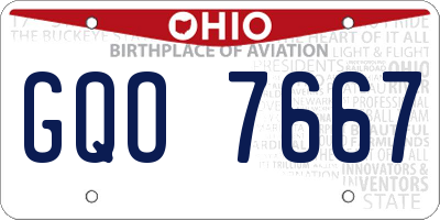 OH license plate GQO7667