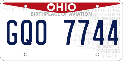 OH license plate GQO7744