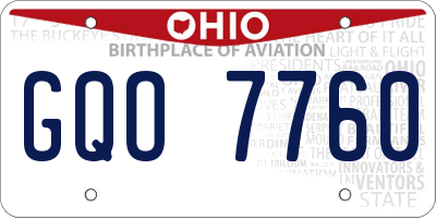 OH license plate GQO7760