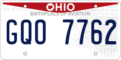 OH license plate GQO7762