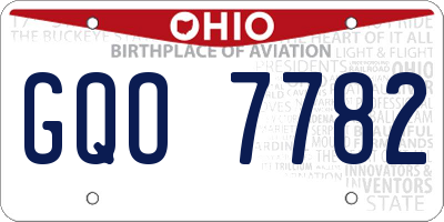 OH license plate GQO7782