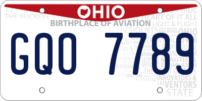OH license plate GQO7789