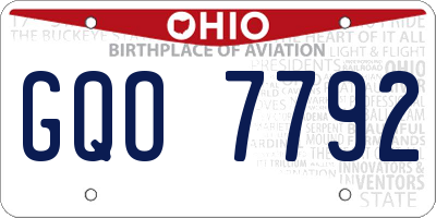 OH license plate GQO7792