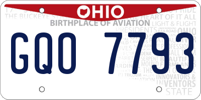 OH license plate GQO7793