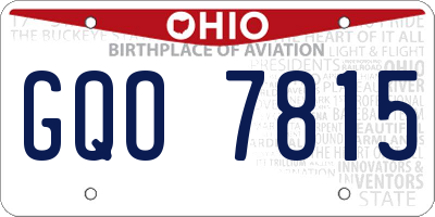 OH license plate GQO7815