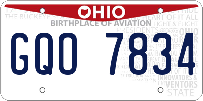 OH license plate GQO7834