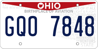 OH license plate GQO7848