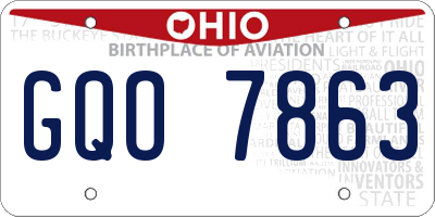 OH license plate GQO7863