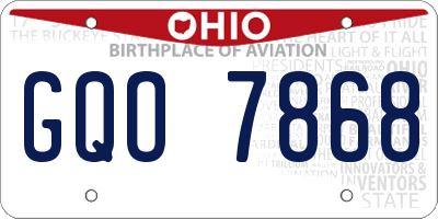 OH license plate GQO7868