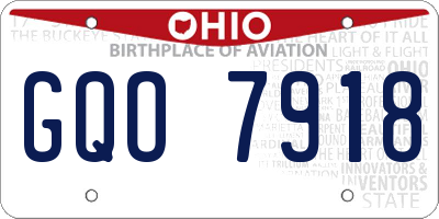 OH license plate GQO7918