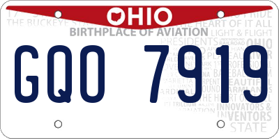 OH license plate GQO7919