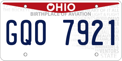 OH license plate GQO7921