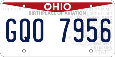 OH license plate GQO7956