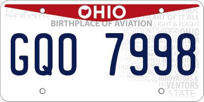 OH license plate GQO7998