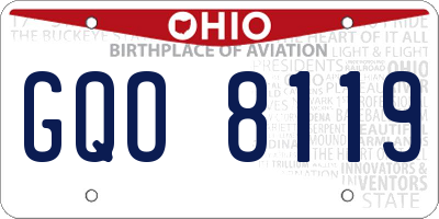 OH license plate GQO8119