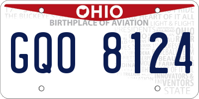 OH license plate GQO8124