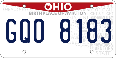 OH license plate GQO8183