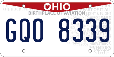 OH license plate GQO8339