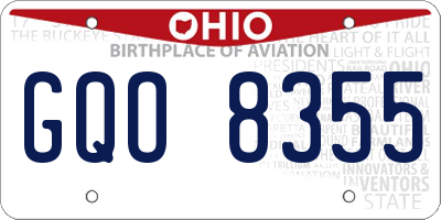 OH license plate GQO8355