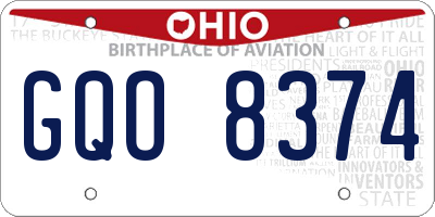 OH license plate GQO8374