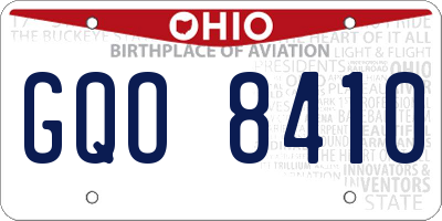 OH license plate GQO8410