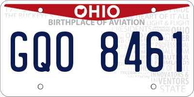 OH license plate GQO8461