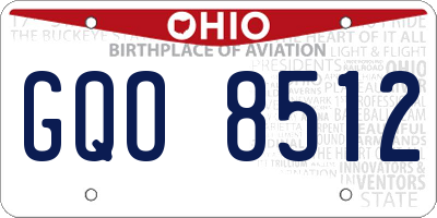 OH license plate GQO8512
