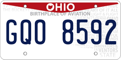 OH license plate GQO8592