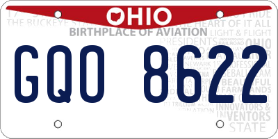 OH license plate GQO8622