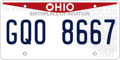 OH license plate GQO8667