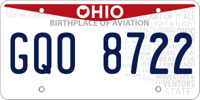 OH license plate GQO8722