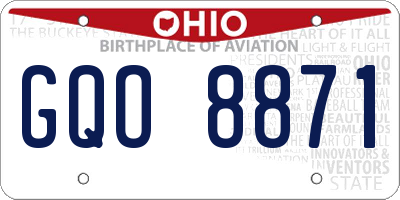 OH license plate GQO8871