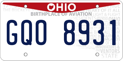 OH license plate GQO8931