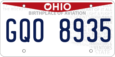 OH license plate GQO8935