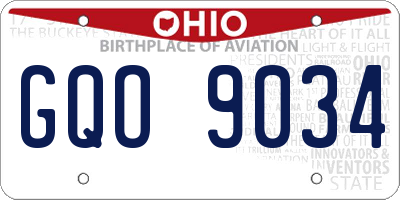 OH license plate GQO9034