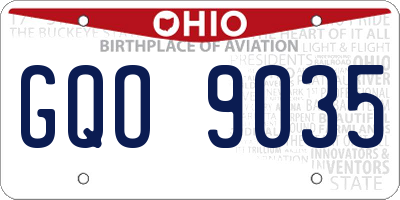 OH license plate GQO9035