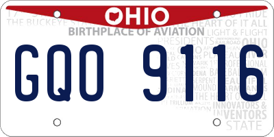 OH license plate GQO9116