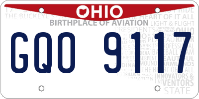 OH license plate GQO9117