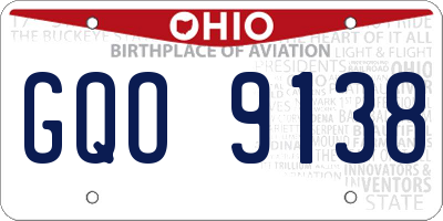 OH license plate GQO9138