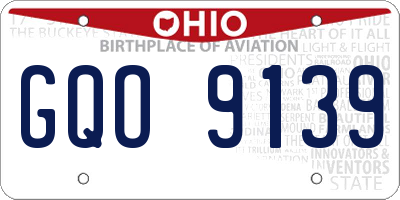 OH license plate GQO9139