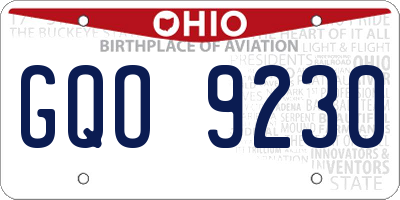 OH license plate GQO9230