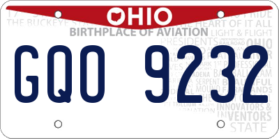 OH license plate GQO9232