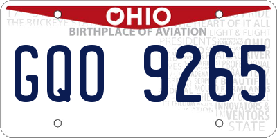 OH license plate GQO9265